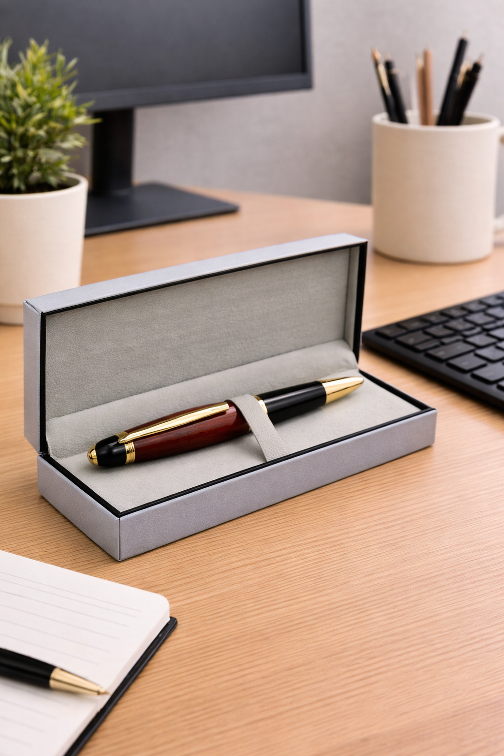 African Padauk Executive Twist Pen | Handmade Exotic Wood Ballpoint Pen | Custom Turned Luxury Writing Pen - Image 3