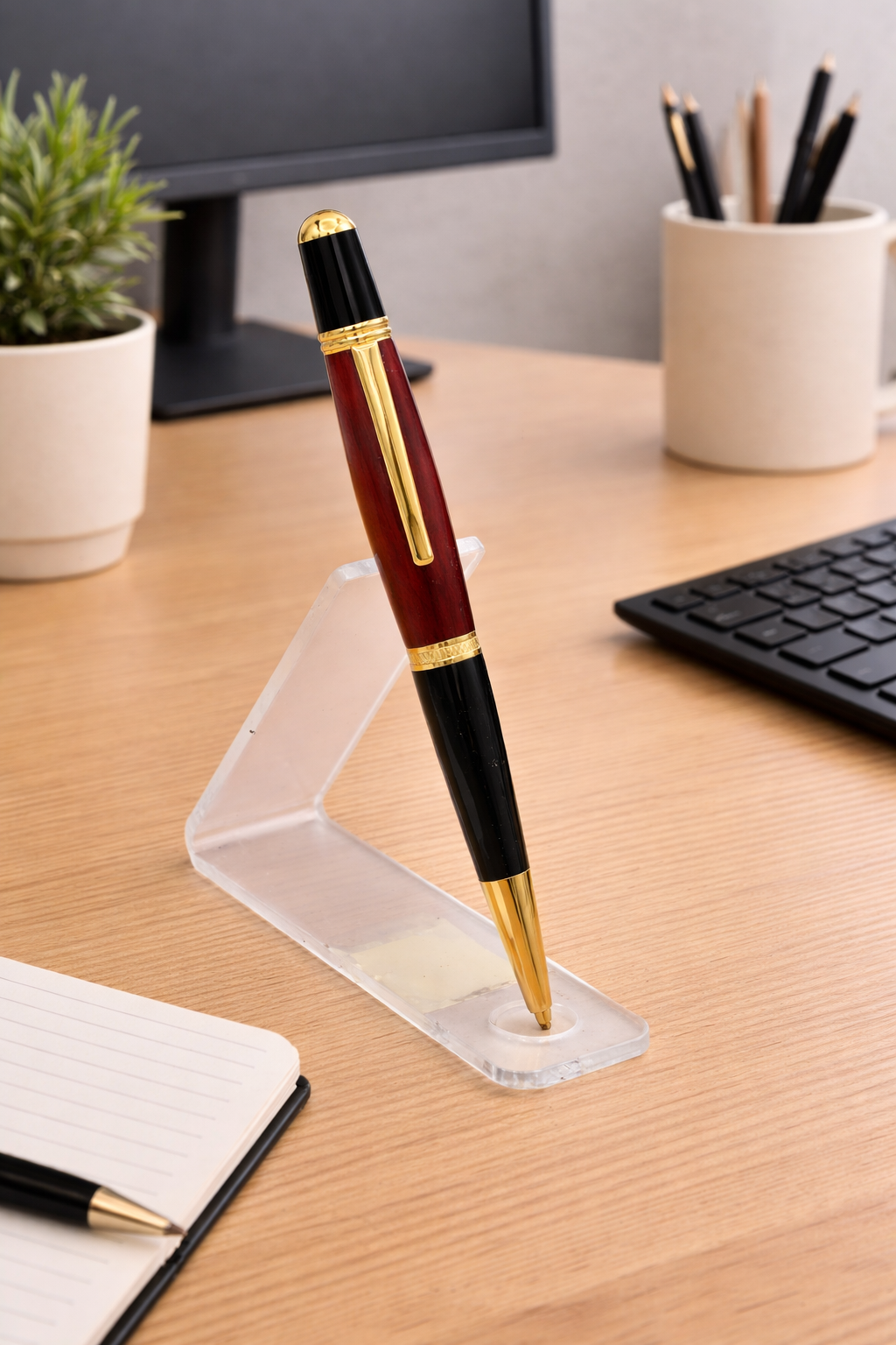 African Padauk Executive Twist Pen | Handmade Exotic Wood Ballpoint Pen | Custom Turned Luxury Writing Pen