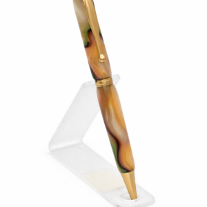 Rainbow Wave Slimline Acrylic Handmade Pen | Custom Turned Ballpoint Pen | Colorful Swirl Gift Pen