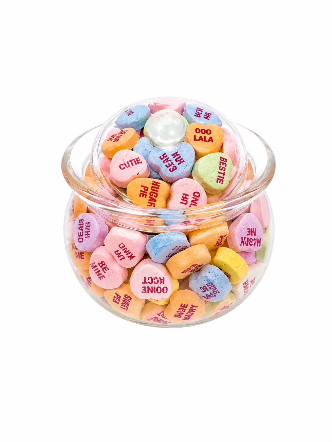 Mini Conversation Hearts Candy Jar | Handmade Clear Epoxy Candy Dish | Colorful Desk Decor | Fun Gift for Candy Lovers | 4” Resin Jar - Image 2