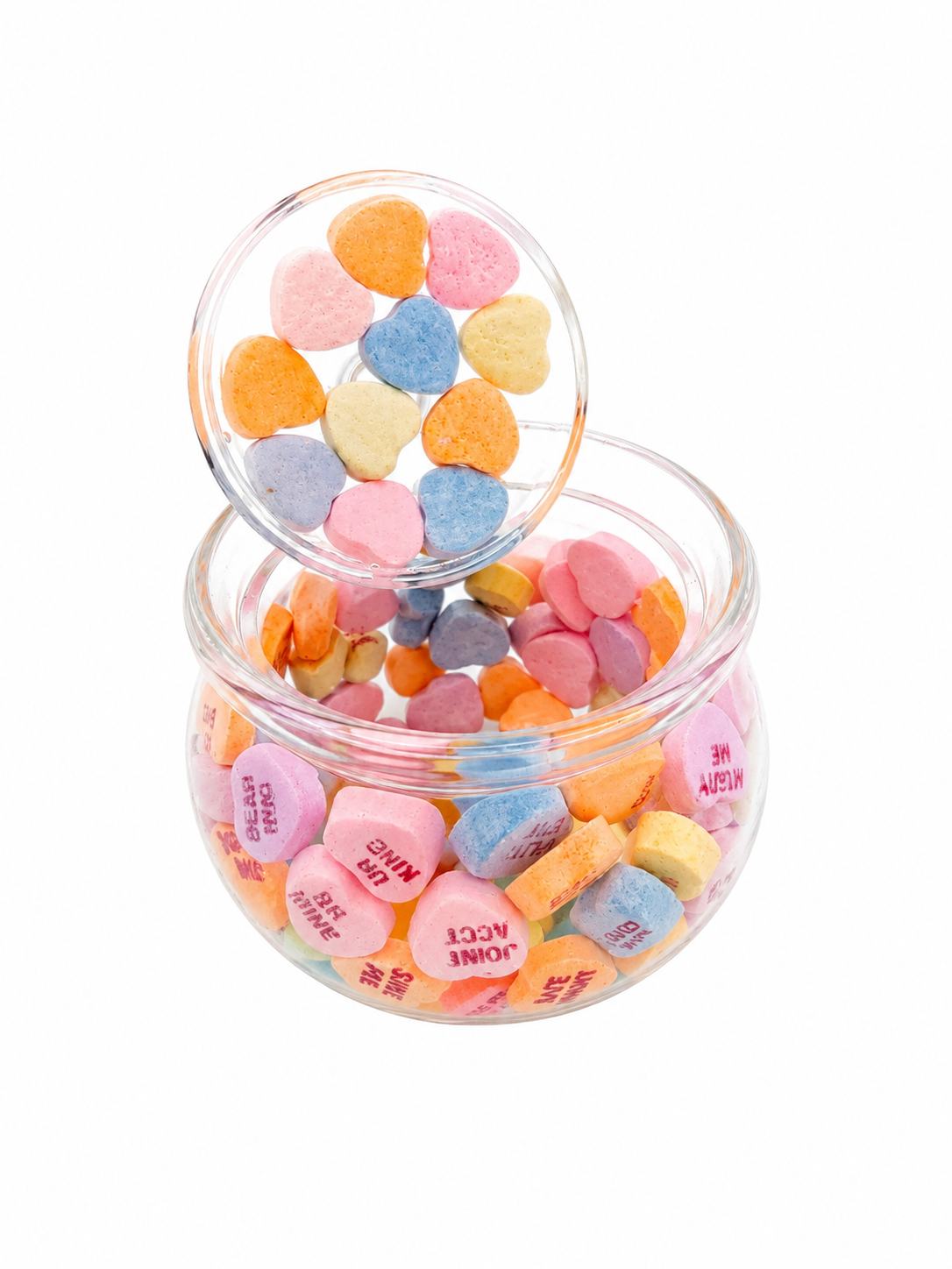 Mini Conversation Hearts Candy Jar | Handmade Clear Epoxy Candy Dish | Colorful Desk Decor | Fun Gift for Candy Lovers | 4” Resin Jar - Image 4