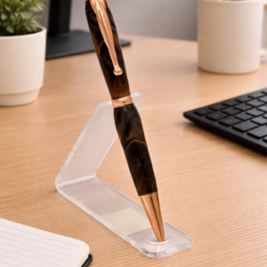 Brown & Orange Lava Slimline Acrylic Handmade Pen | Custom Turned Ballpoint Pen | Elegant Gift Pen
