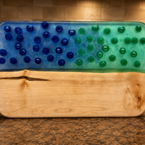Handmade Two-Tone Bead & Epoxy Wood Charcuterie Board | Two-Tone Epoxy Serving Board | Custom Resin | Wedding & Housewarming Gift